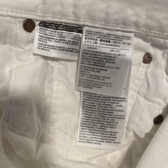 Levi's 501 XX White Button Fly Straight Leg Denim Jeans Mens Size 36x30 Mexico - Picture 10 of 13